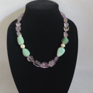 Raw Emerald Necklace-Handmade gemstone necklace-Short necklace